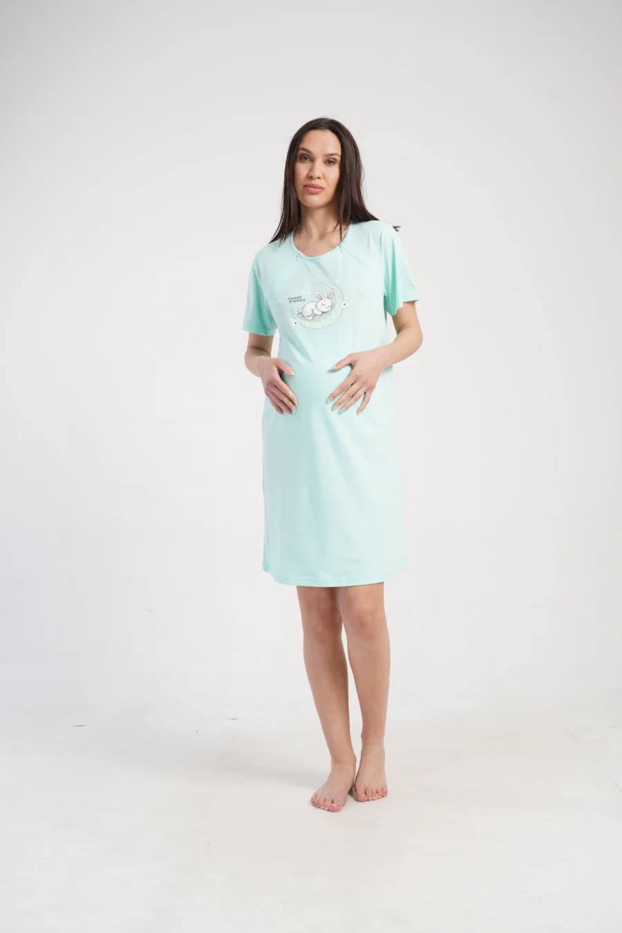 Koszula do Karmienia Vienetta Bunny Dream, Miętowy, r. S-XXL
