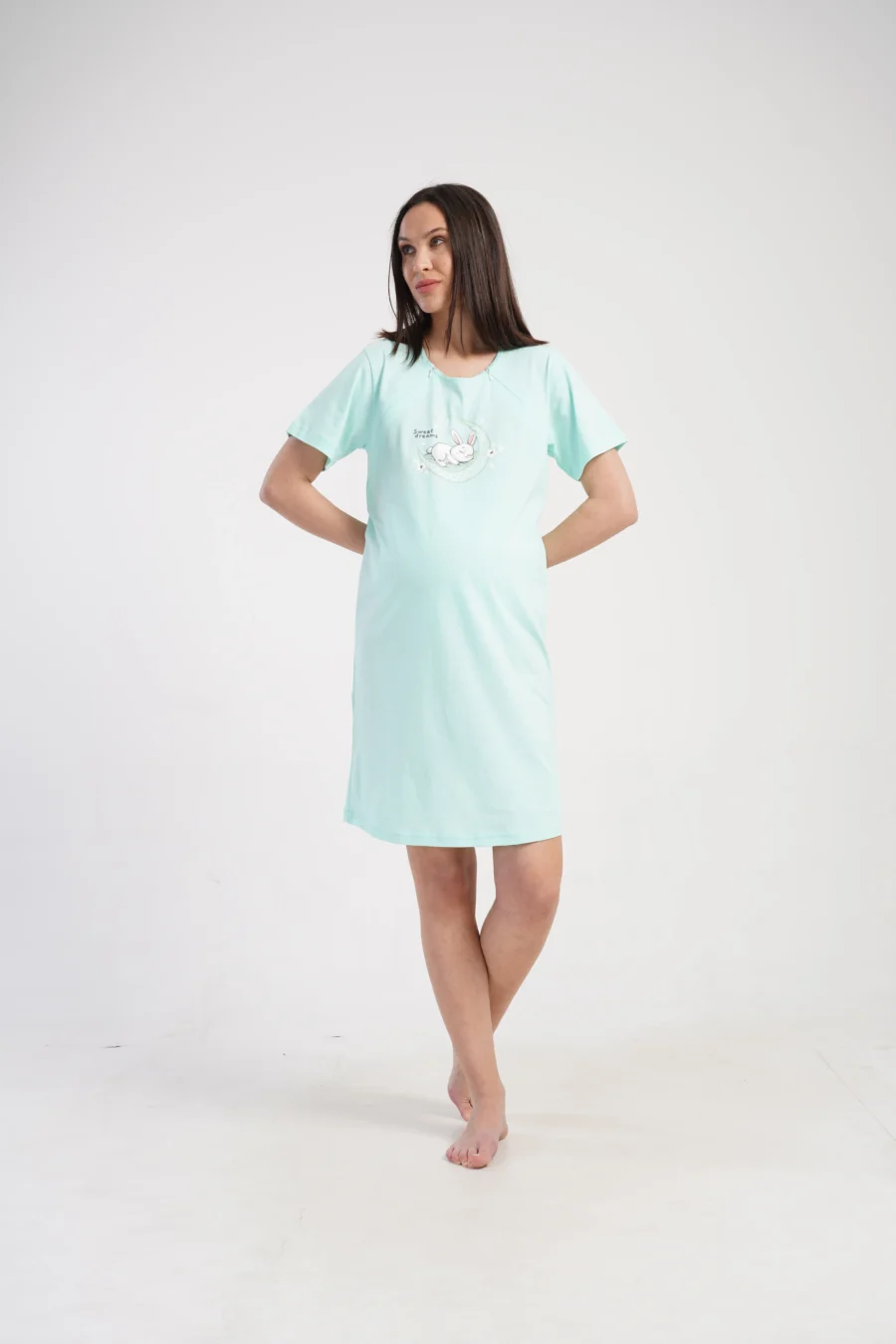 Koszula do Karmienia Vienetta Bunny Dream, Miętowy, r. S-XXL - obrazek 2
