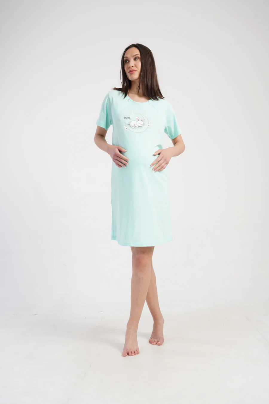 Koszula do Karmienia Vienetta Bunny Dream, Miętowy, r. S-XXL - obrazek 3
