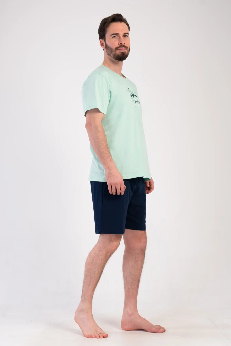 Piżama Męska Vienetta Retro Flight, Miętowy, r. S-XXL - obrazek 4