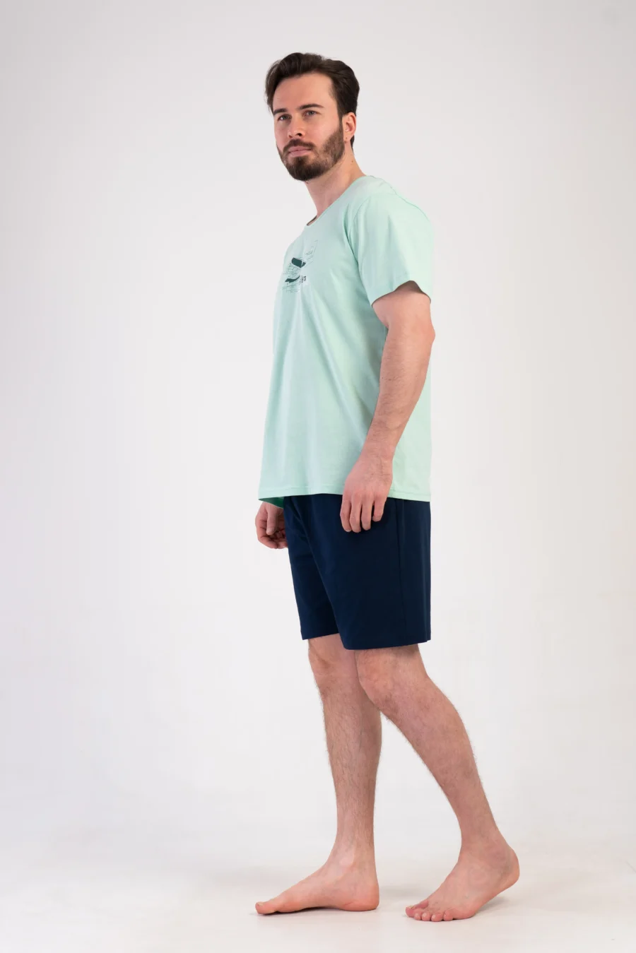 Piżama Męska Vienetta Retro Flight, Miętowy, r. S-XXL - obrazek 5