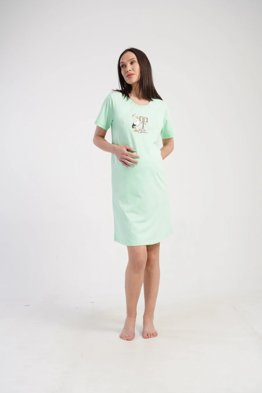 Koszula do Karmienia Vienetta Little Stork, Zielony, r. S-XXL - obrazek 3