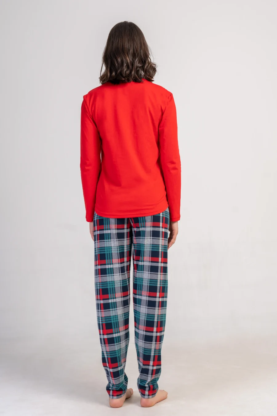 Piżama Damska Vienetta Plaid Love, Czerwony, r. S-XL - obrazek 4