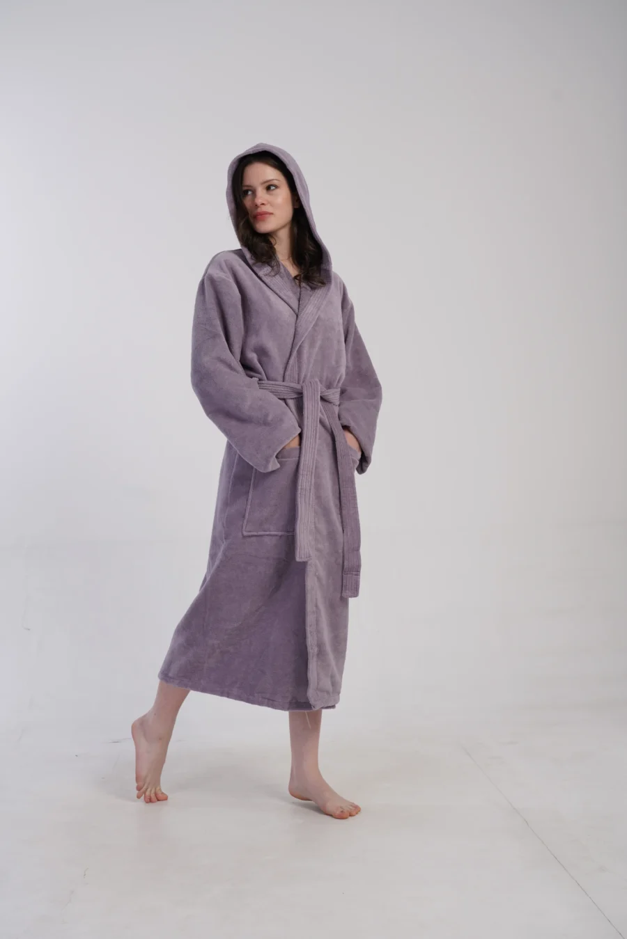 Szlafrok damski Vienetta Sweet Dreams, Fioletowy, r. M-XL - obrazek 3