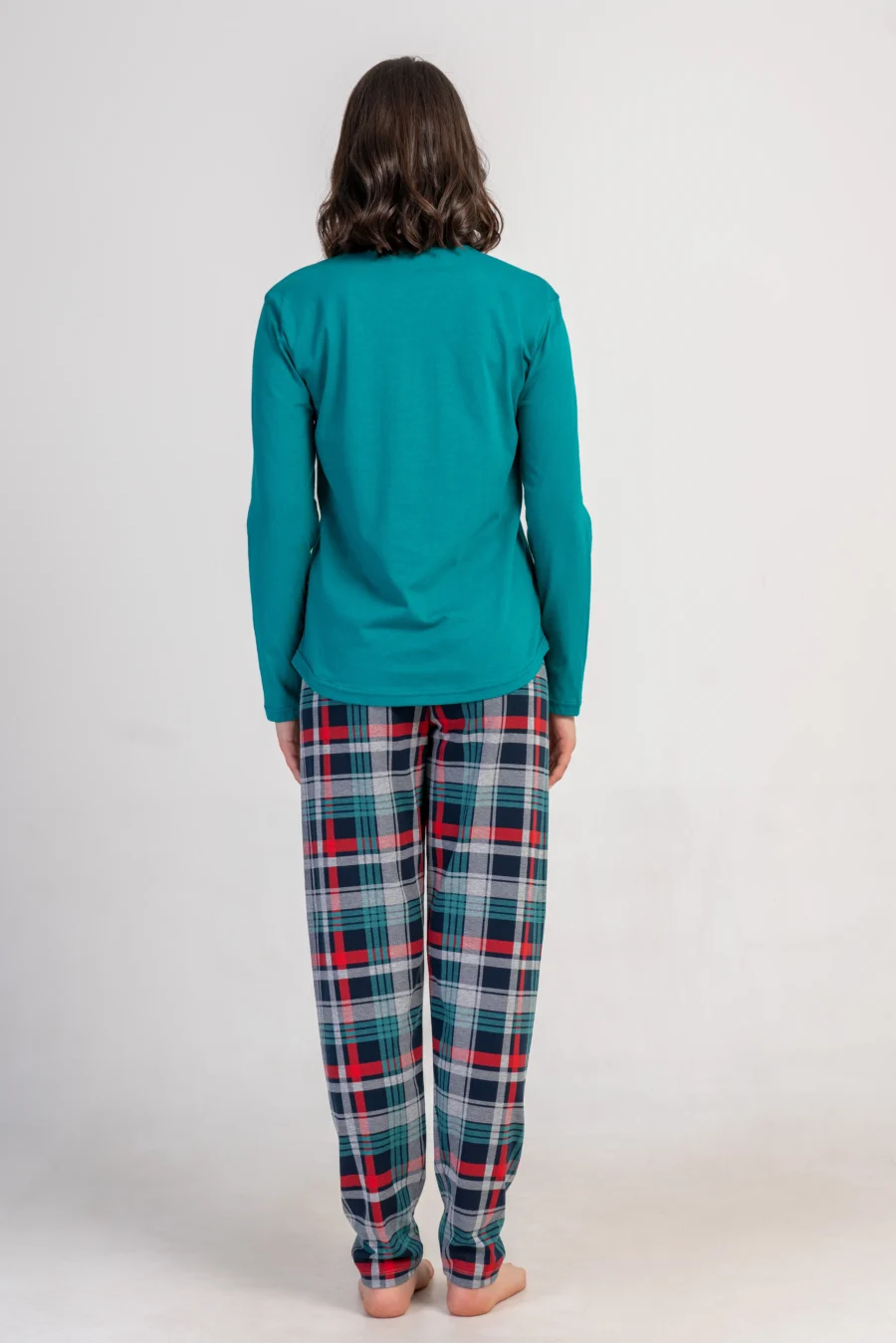 Piżama Damska Vienetta Plaid Love, Zielony, r. S-XL - obrazek 6