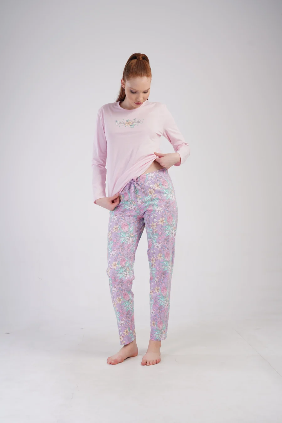 Piżama Damska Vienetta Floral Dream, Różowy, r. S-XL - obrazek 6