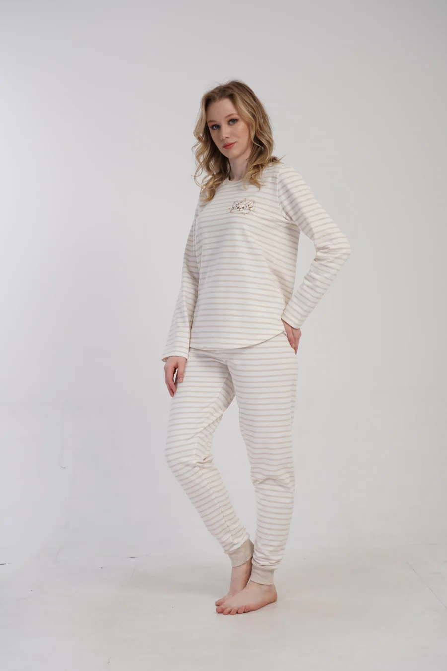 Piżama Damska Vienetta Cozy Cat, Biały, r. S-XL - obrazek 3