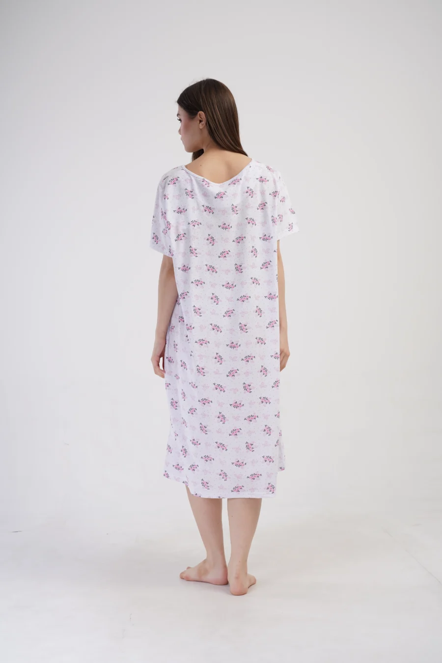 Koszula Nocna Vienetta Pink Flowers, Biały, r. 1XL - 4XL - obrazek 4