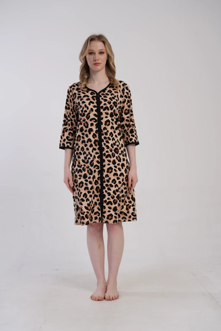 Szlafrok damski Vienetta Wild Comfort, Beżowy, r. L-XXL