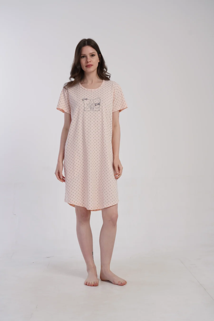 Koszula Nocna Kitty Nightdress, Różowy, r. M-XXL