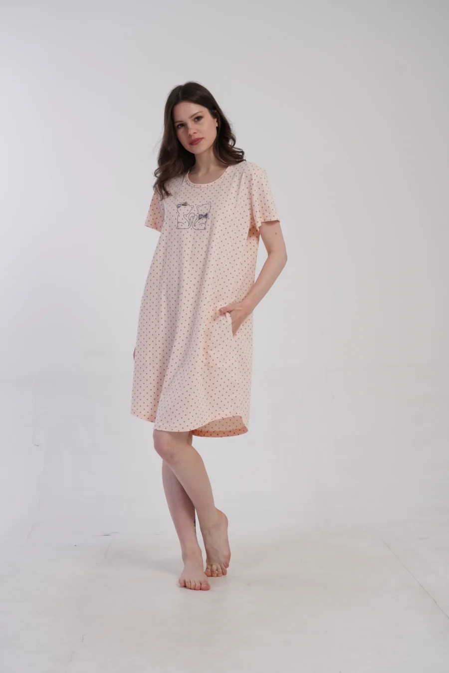 Koszula Nocna Kitty Nightdress, Różowy, r. M-XXL - obrazek 2