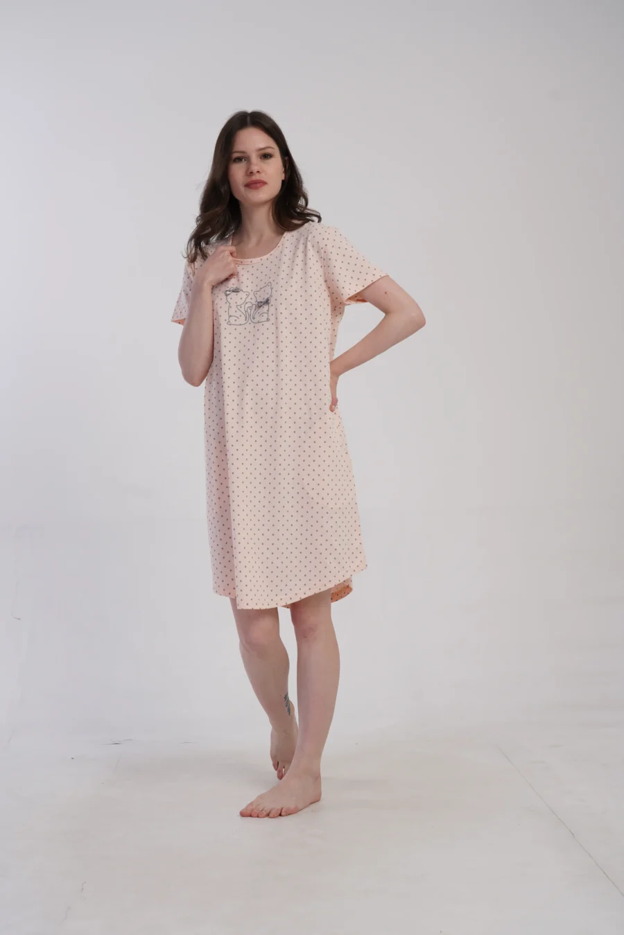 Koszula Nocna Kitty Nightdress, Różowy, r. M-XXL - obrazek 3