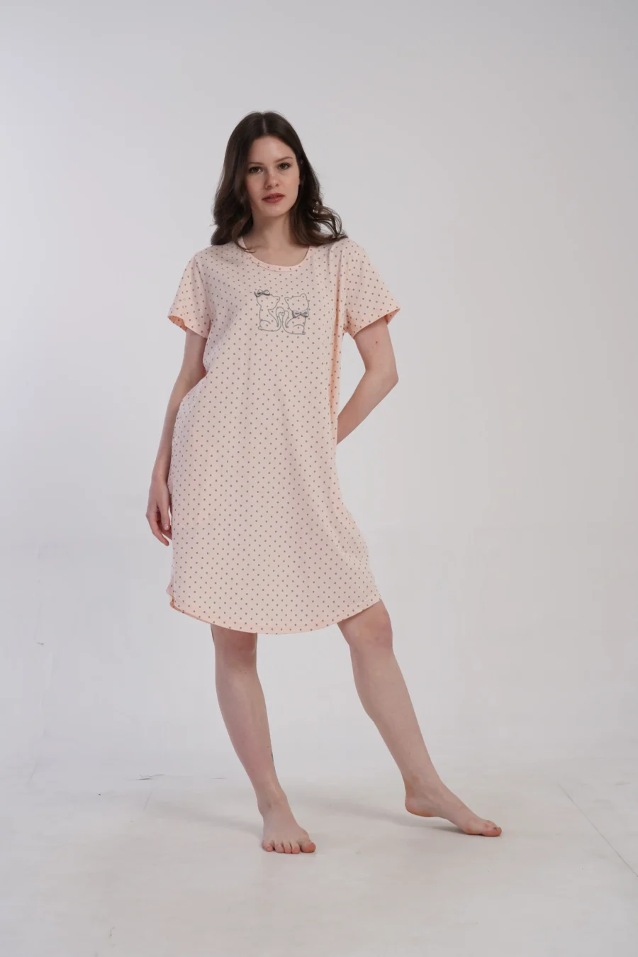 Koszula Nocna Vienetta Cat Dream, Różowy, r. 1XL - 4XL - obrazek 5
