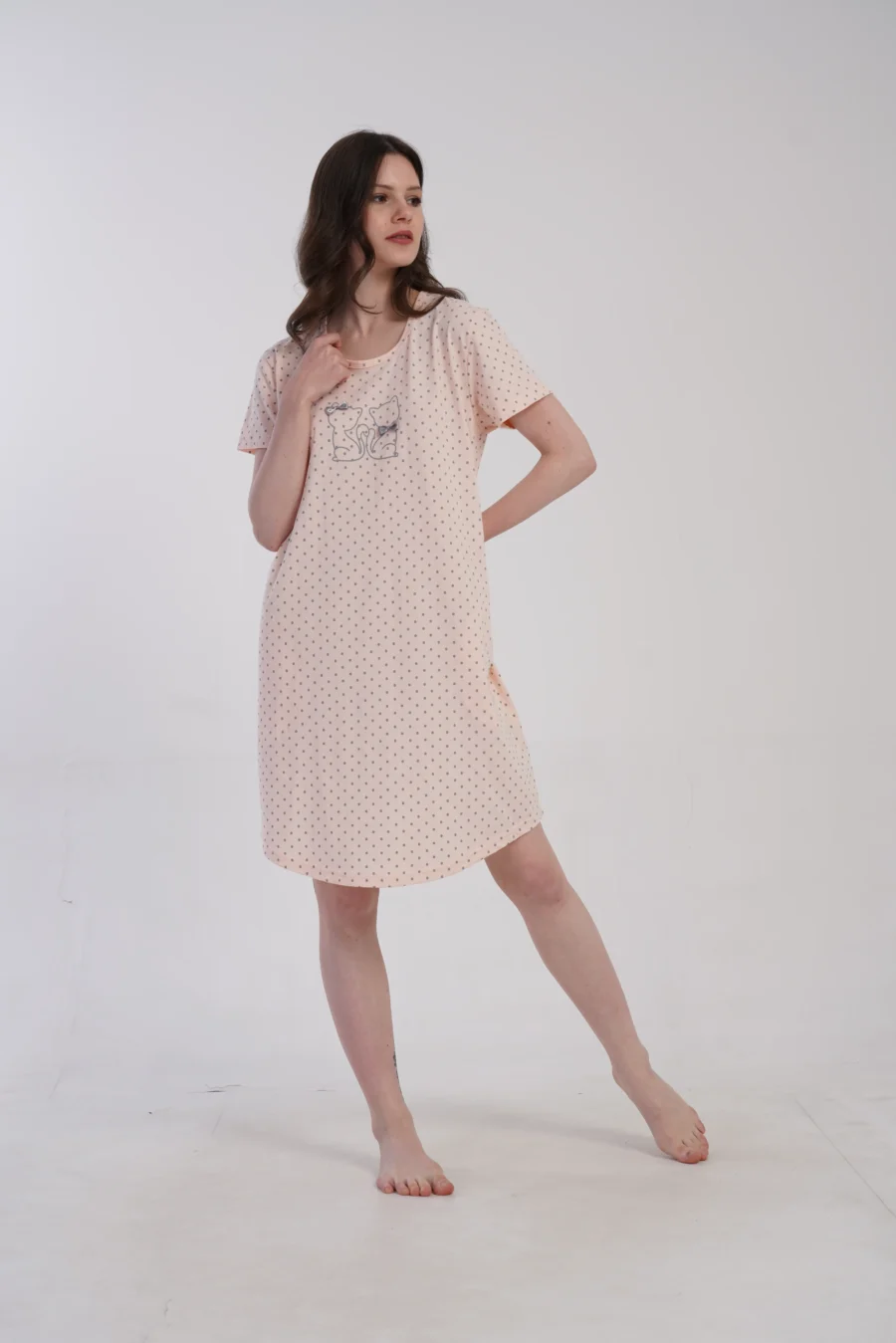 Koszula Nocna Kitty Nightdress, Różowy, r. M-XXL - obrazek 6
