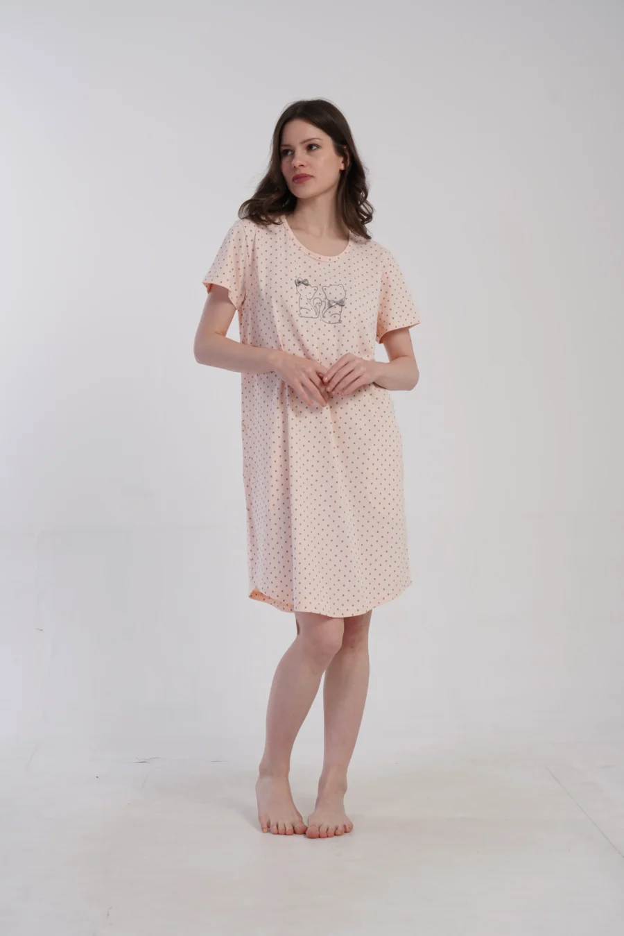 Koszula Nocna Vienetta Cat Dream, Różowy, r. 1XL - 4XL - obrazek 6