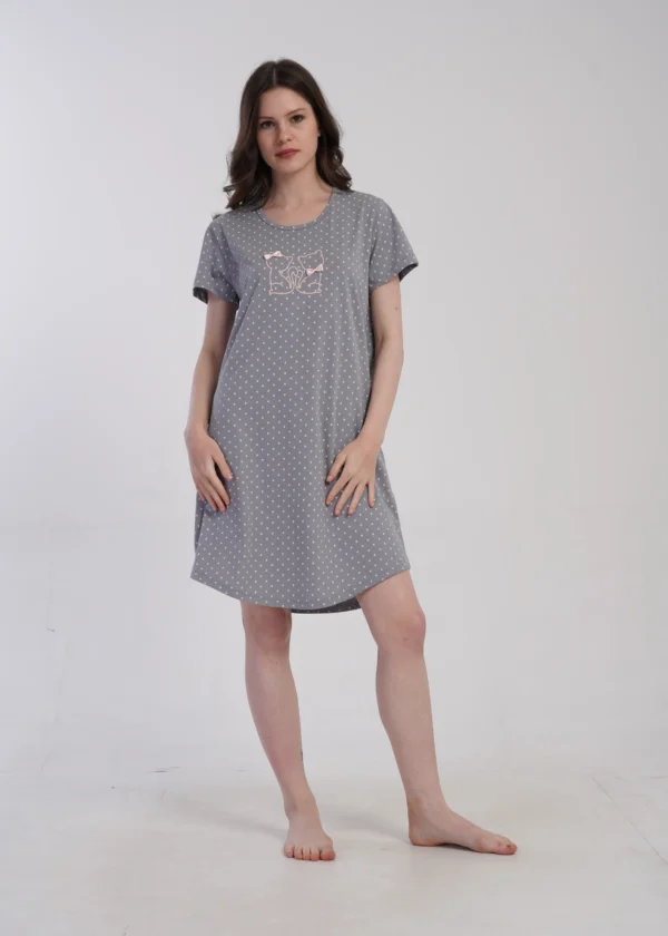 Koszula Nocna Kitty Nightdress, Szary, r. M-XXL - M
