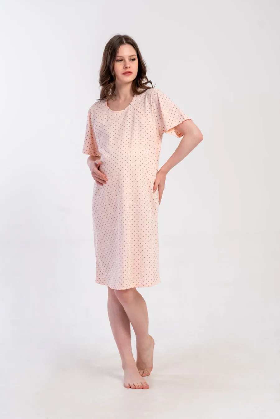 Koszula do Karmienia Vienetta Cozy Dots, Różowa, r. M-XXL - obrazek 6