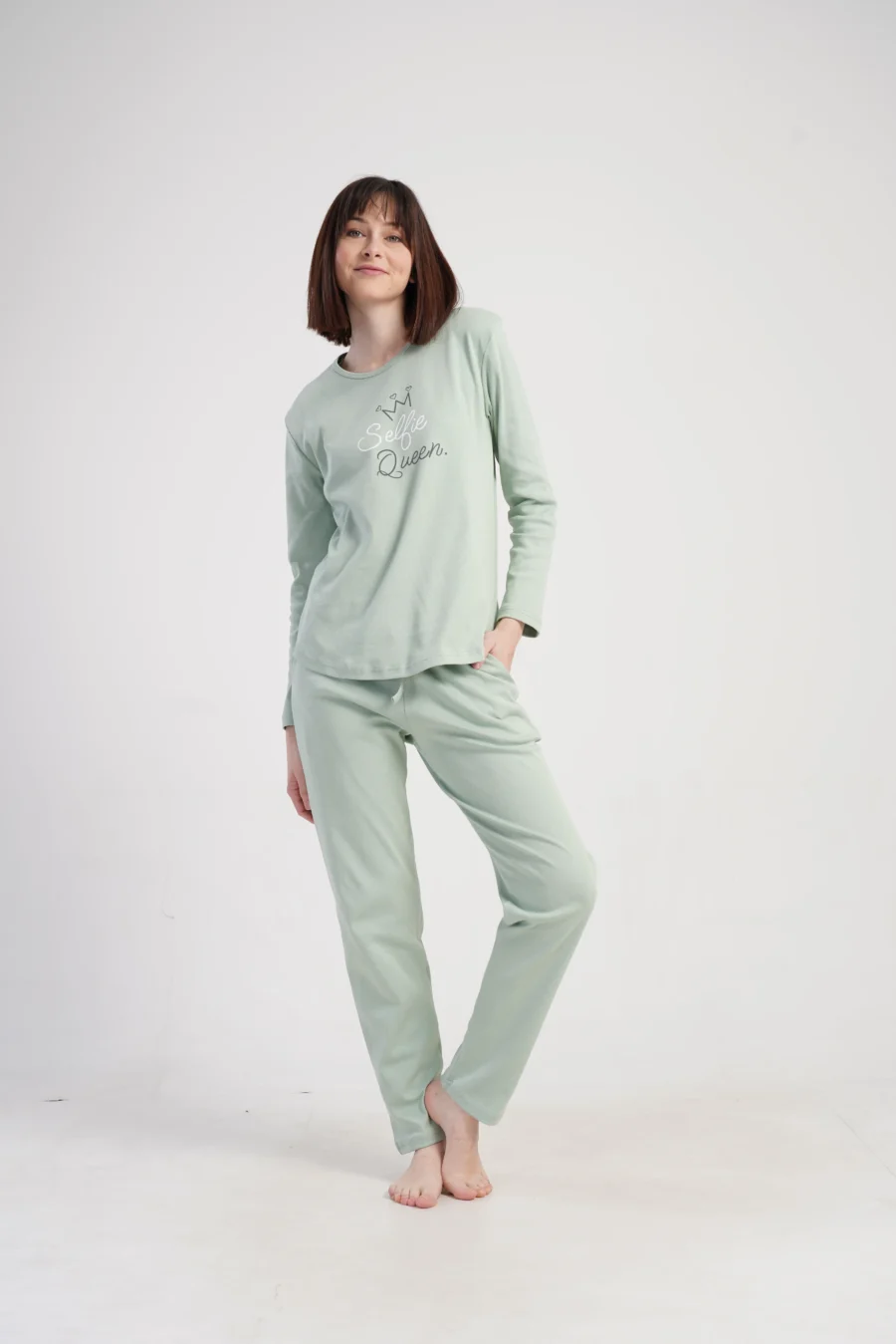 Piżama Damska Vienetta Queen Comfort, Zielony, r. S-XL - obrazek 3