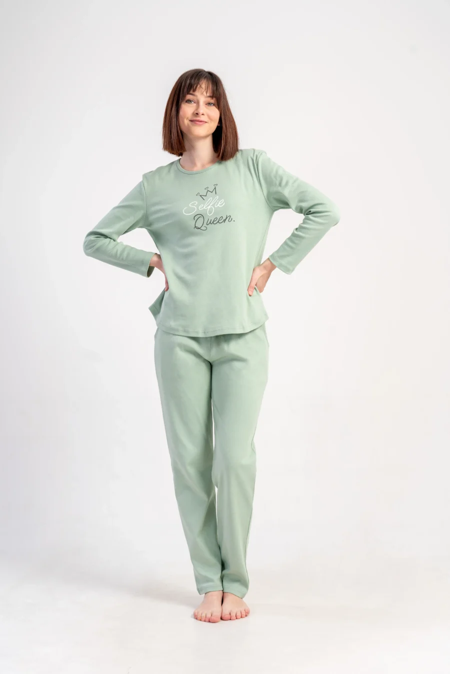 Piżama Damska Vienetta Queen Comfort, Zielony, r. S-XL - obrazek 4
