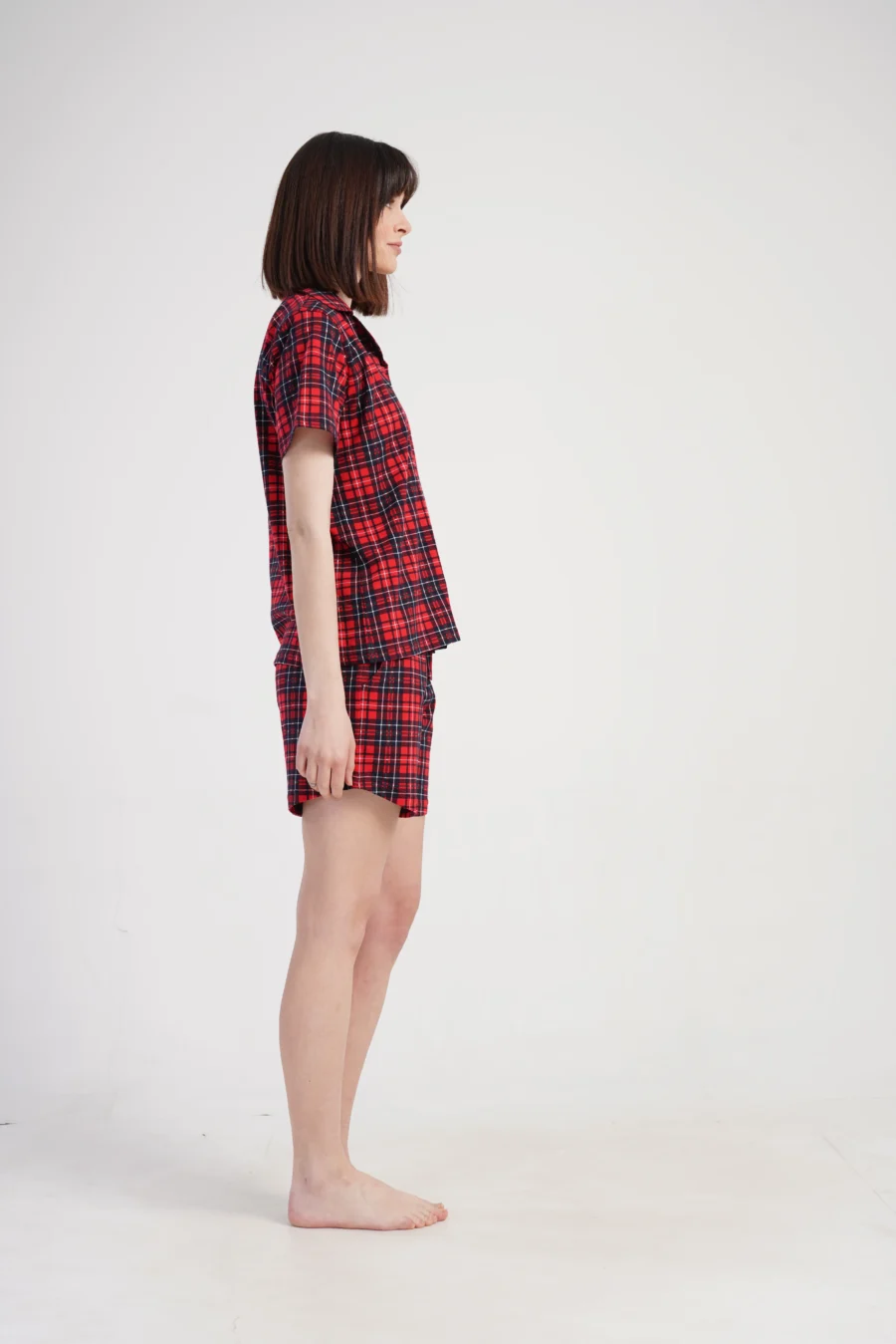 Piżama Damska Vienetta Plaid Classic, Czerwony, S -XL - obrazek 5