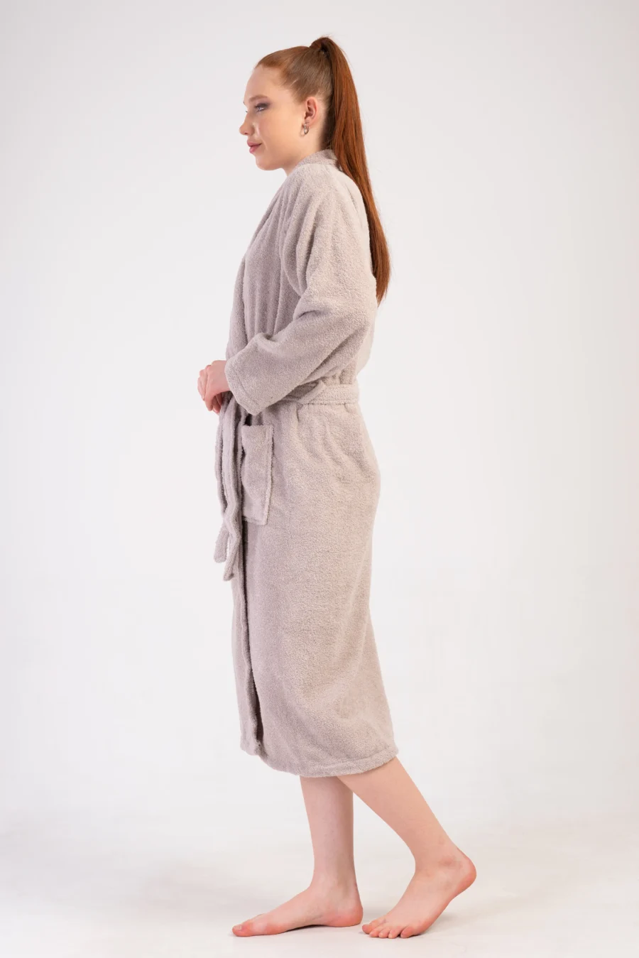 Szlafrok damski Vienetta Beige Night, Beżowy, r. M-XL - obrazek 4