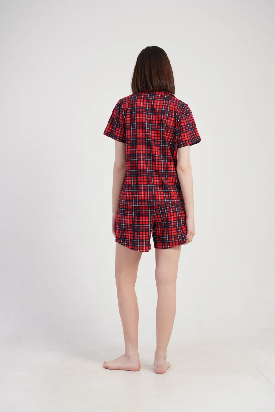 Piżama Damska Vienetta Plaid Classic, Czerwony, S -XL - obrazek 6