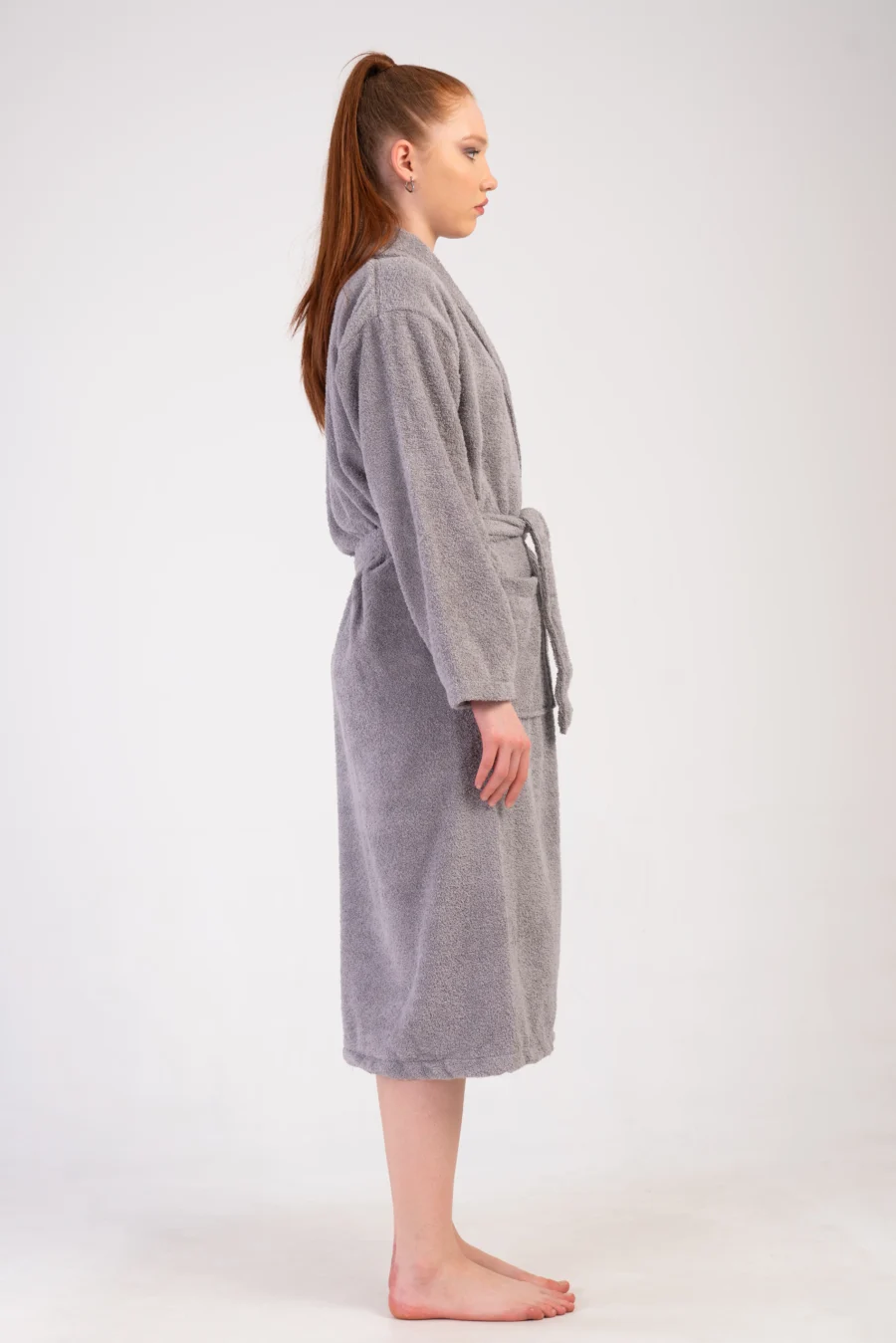Szlafrok damski Vienetta Gray Night, Szary, r. M-XL - obrazek 4