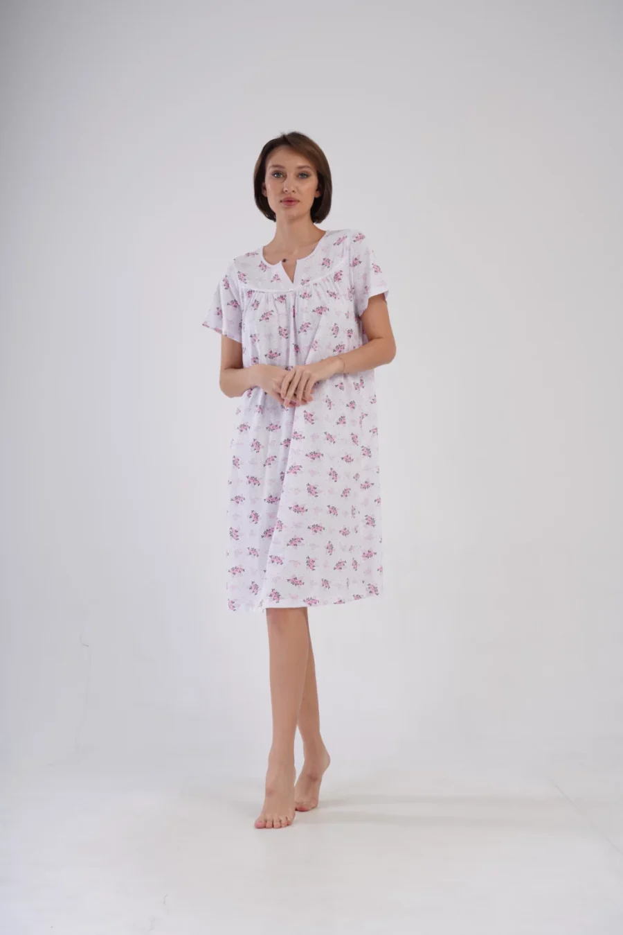 Koszula Nocna Vienetta Pink Night, Biało - Różowa , r. M-XXL - obrazek 4