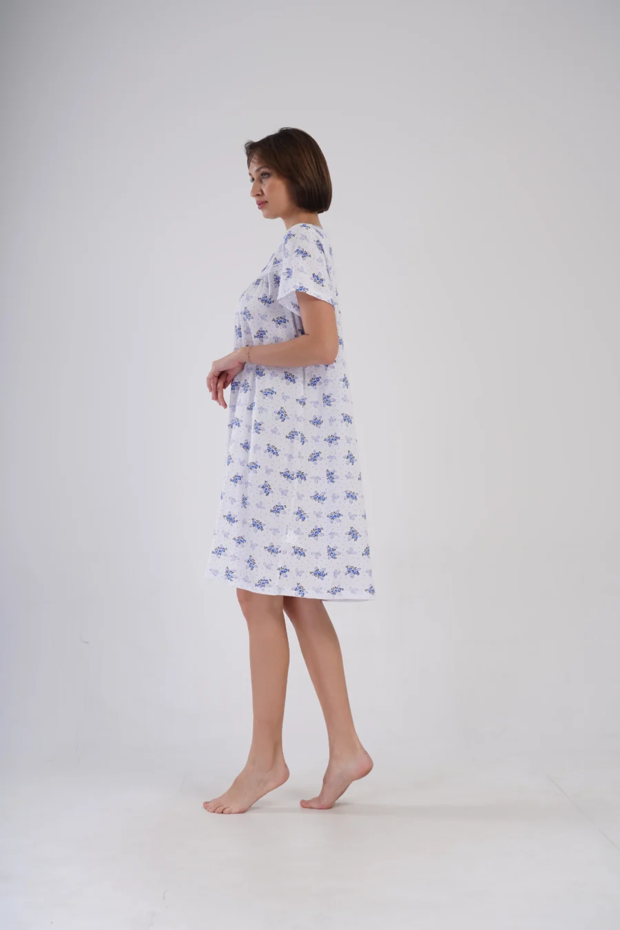 Koszula Nocna Vienetta Blue Flowers, Biały, r. 1XL - 4XL - obrazek 4