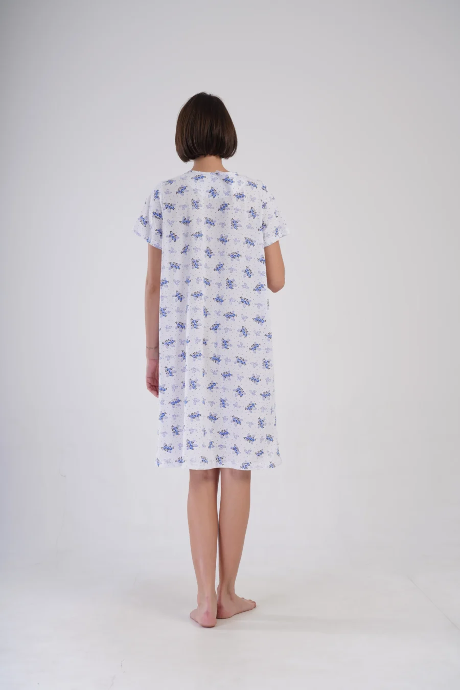 Koszula Nocna Vienetta Blue Flowers, Biały, r. 1XL - 4XL - obrazek 5