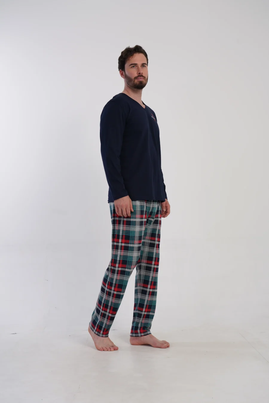 Piżama Męska Vienetta Plaid Comfort, Granatowy, r. 1XL-4XL - obrazek 4