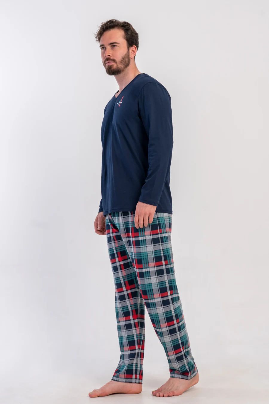 Piżama Męska Vienetta Plaid Comfort, Granatowy, r. 1XL-4XL - obrazek 5