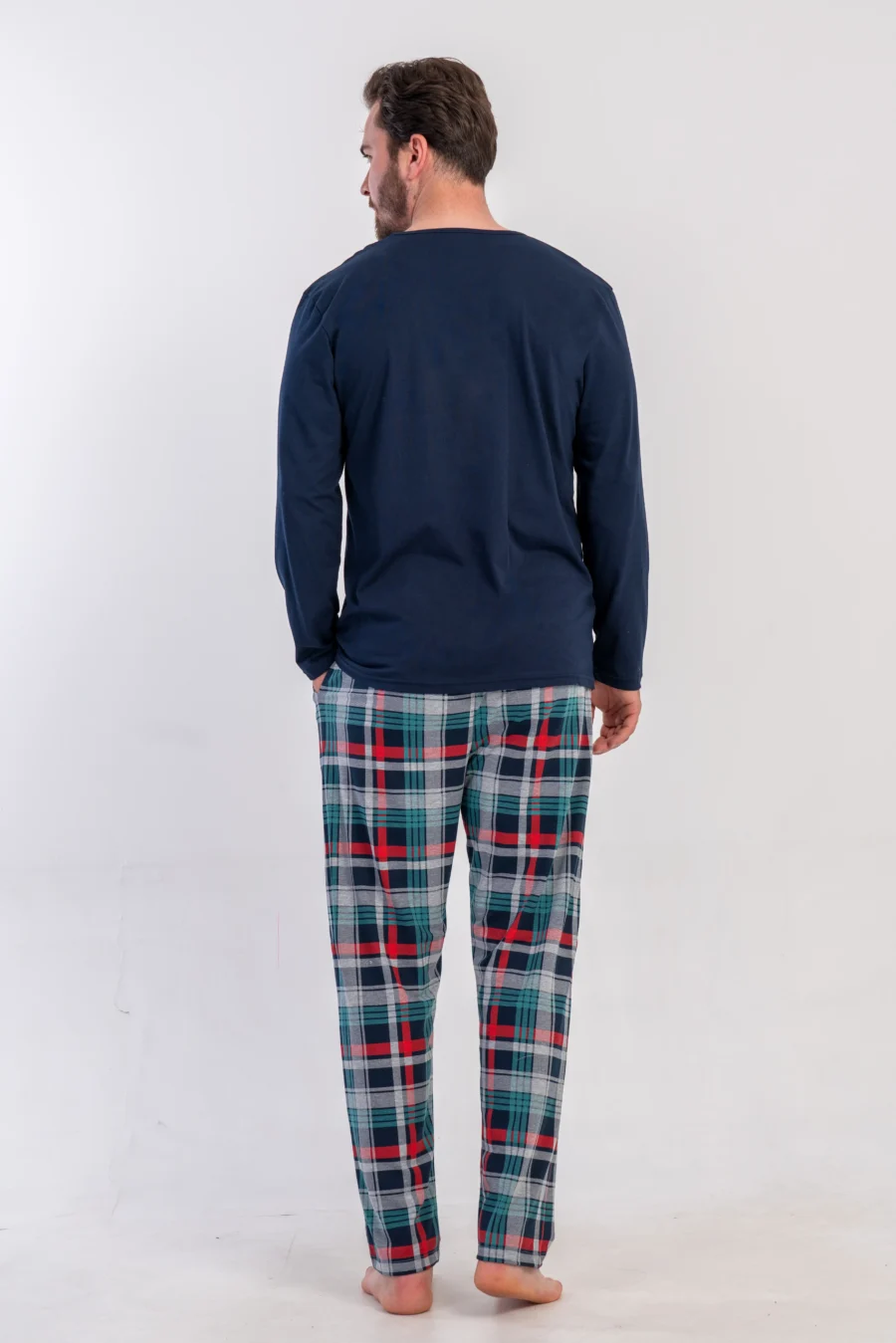 Piżama Męska Vienetta Plaid Comfort, Granatowy, r. 1XL-4XL - obrazek 6