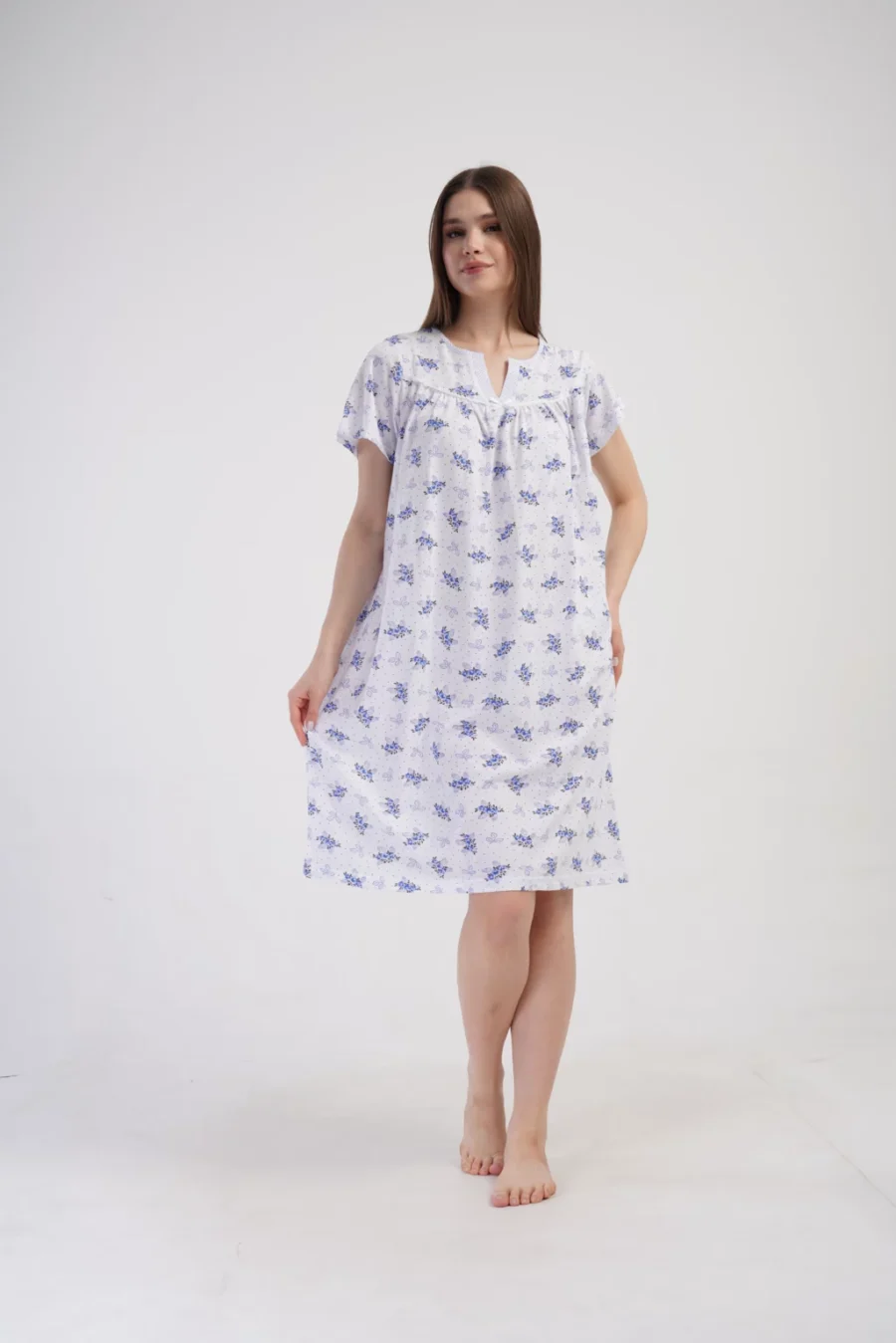 Koszula Nocna Vienetta Blue Night, Biało - Niebieska , r. M-XXL - obrazek 5