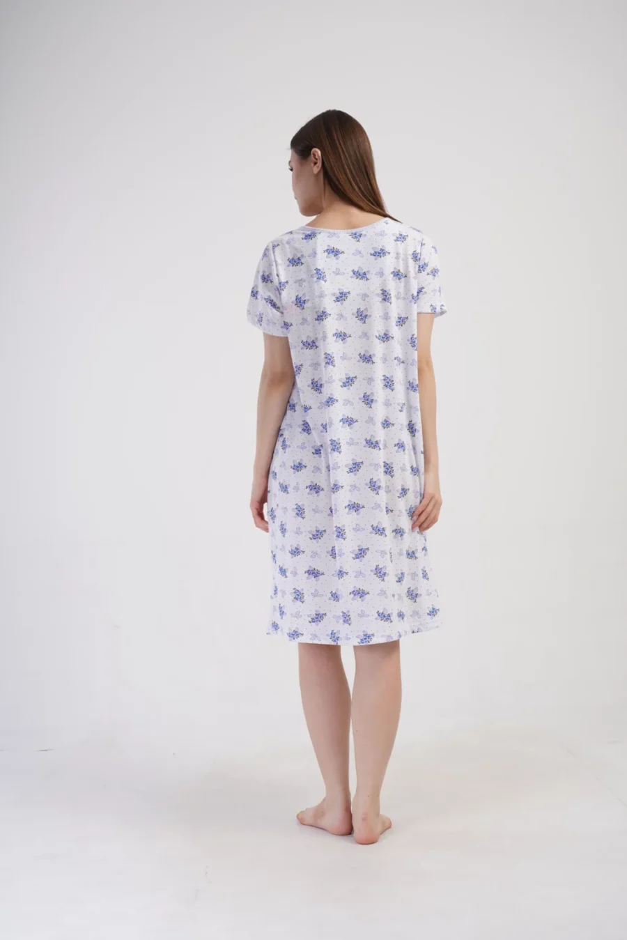 Koszula Nocna Vienetta Blue Night, Biało - Niebieska , r. M-XXL - obrazek 2