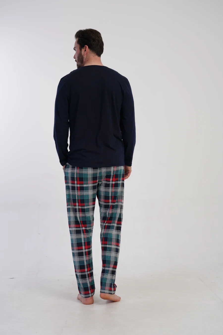 Piżama Męska Vienetta Navy Check, Granatowy, r. M-XXL - obrazek 5
