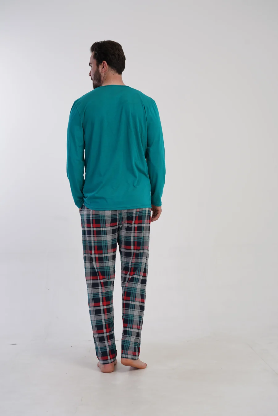 Piżama Męska Vienetta Green Check, Zielony, r. M-XXL - obrazek 6