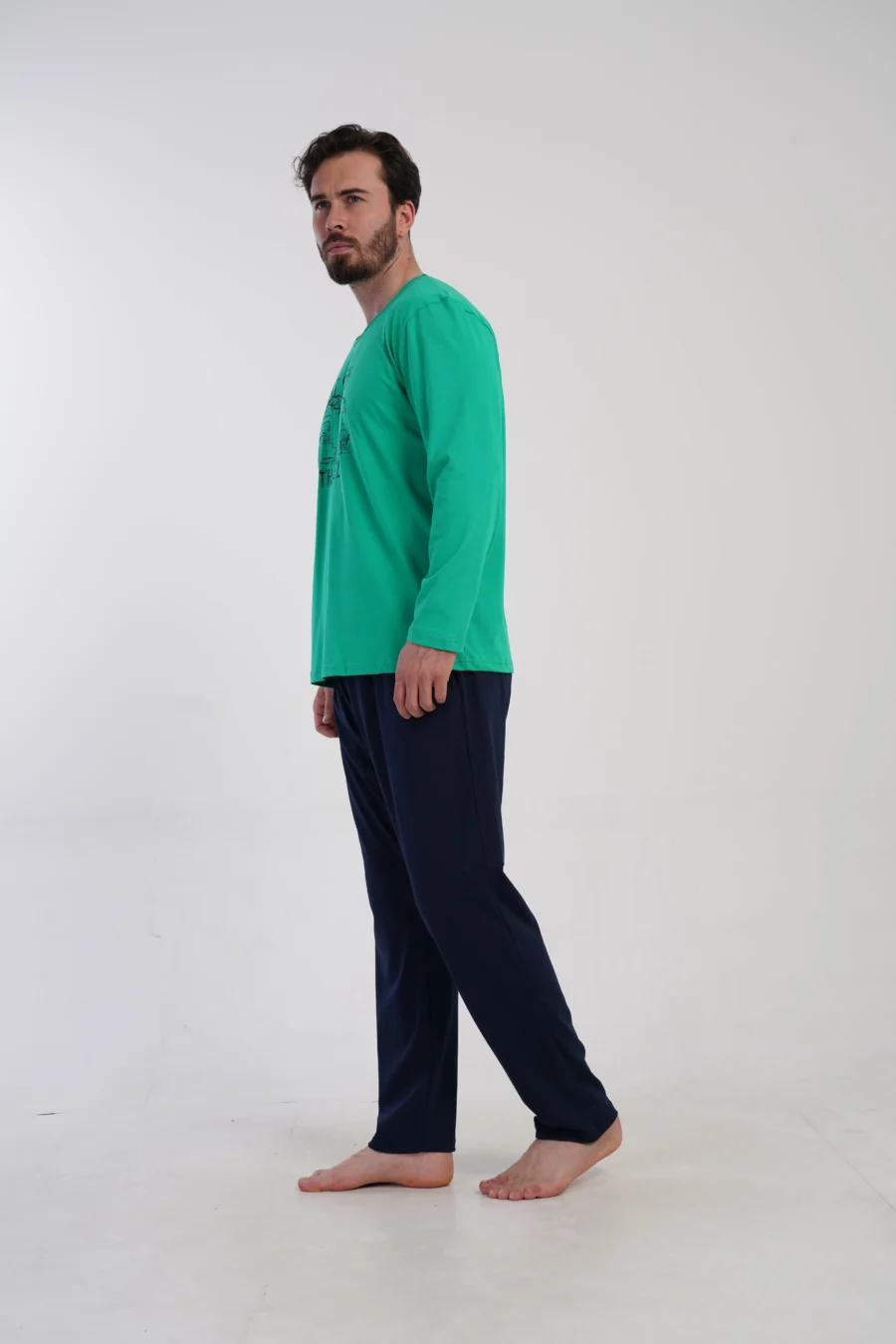 Piżama Męska Vienetta Travel Mood, Zielony, r. S-XL - obrazek 5