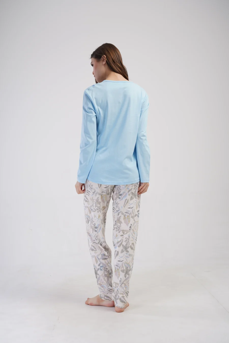 Piżama Damska Vienetta Leaf Forever, Błękitny, r. 1XL-4XL - obrazek 4