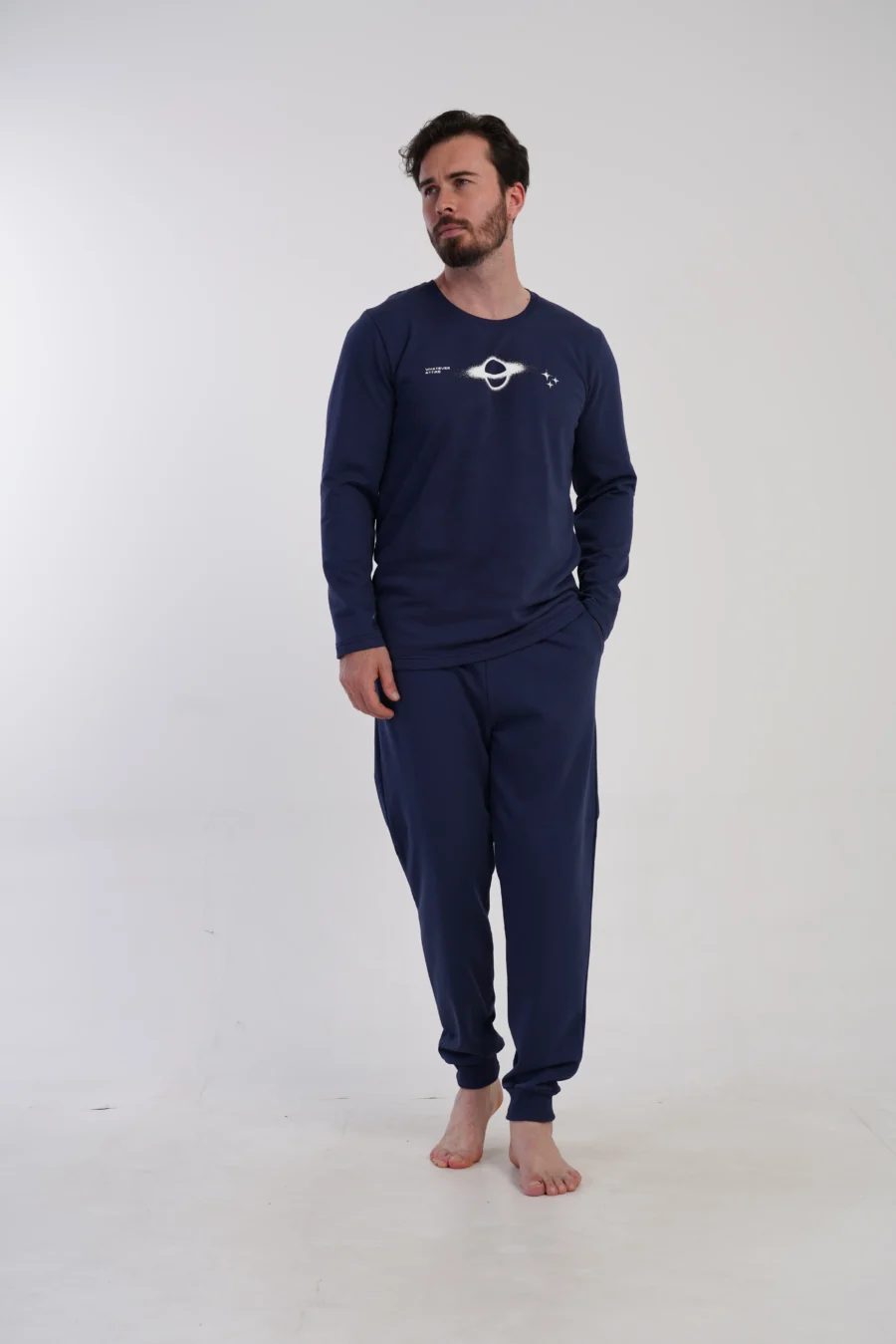 Piżama Męska Vienetta Cosmic Comfort, Granatowy, r. M-XXL - obrazek 2