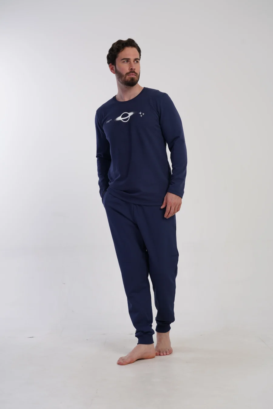 Piżama Męska Vienetta Cosmic Comfort, Granatowy, r. M-XXL - obrazek 3