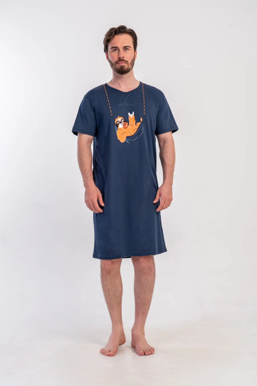 Koszula męska Vienetta Lazy Comfort, Granatowy, r. L-XXXL