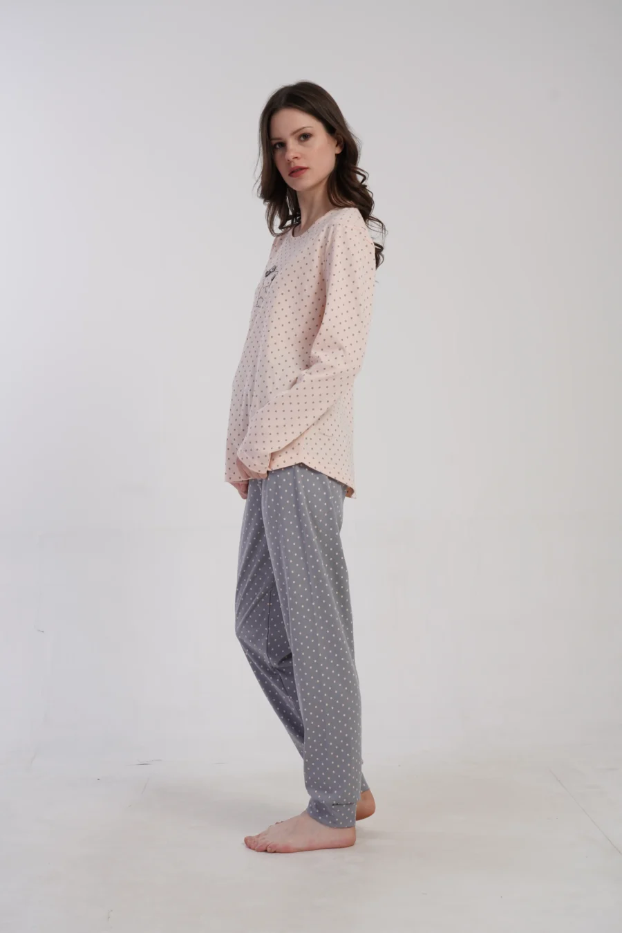 Piżama Damska Vienetta Cotton Cats, Różowy, r. M-XXL - obrazek 2