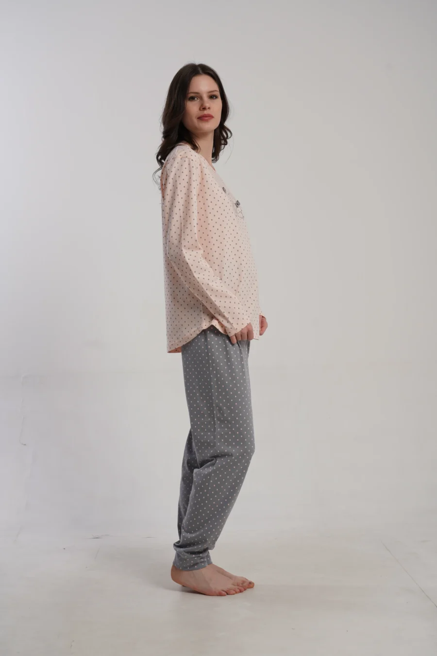 Piżama Damska Vienetta Cotton Cats, Różowy, r. M-XXL - obrazek 4