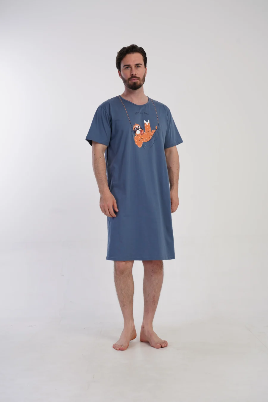 Koszula męska Vienetta Lazy Comfort, Niebieski, r. L-XXXL