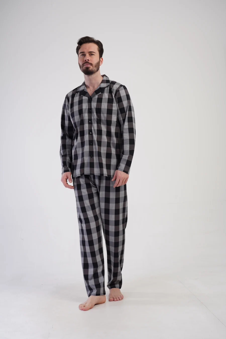 Piżama Męska Vienetta Classic Check, Szary, r. M-XXL - obrazek 2