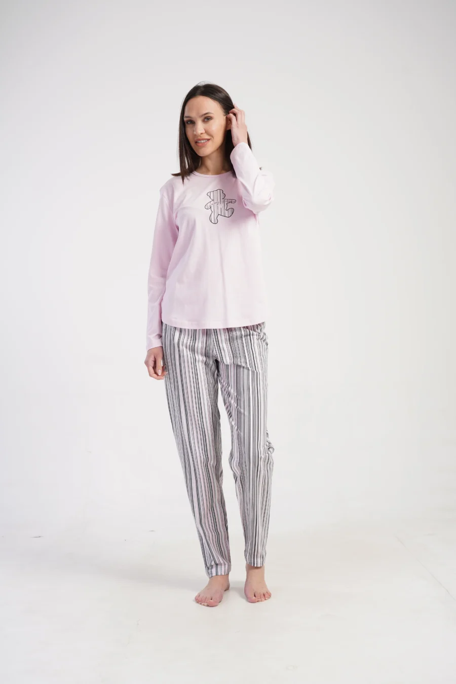 Piżama Damska Vienetta Sweet Bear, Różowy, r. S-XL - obrazek 2