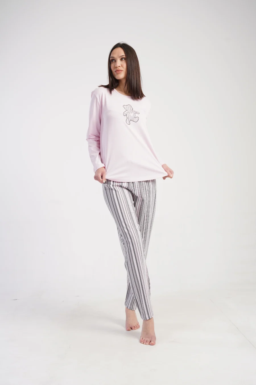 Piżama Damska Vienetta Sweet Bear, Różowy, r. S-XL - obrazek 4