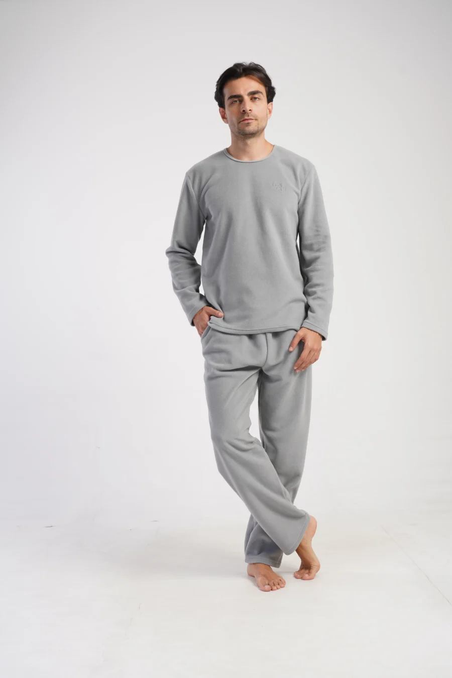 Piżama Męska polarowa Vienetta Polar Warmth, Szary, r. S-XXL - obrazek 2