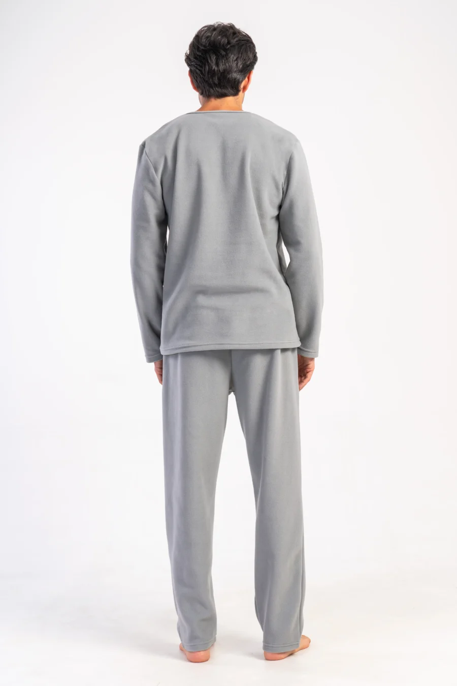 Piżama Męska polarowa Vienetta Polar Warmth, Szary, r. S-XXL - obrazek 4